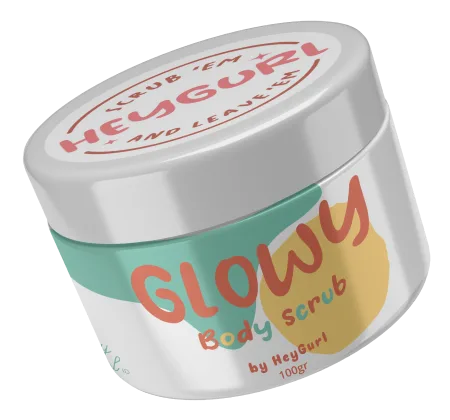 Jar body scrub dengan label