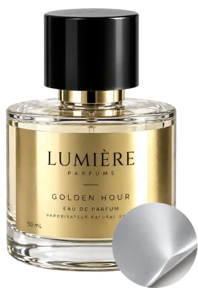 Botol parfum dengan label Vinyl Silver