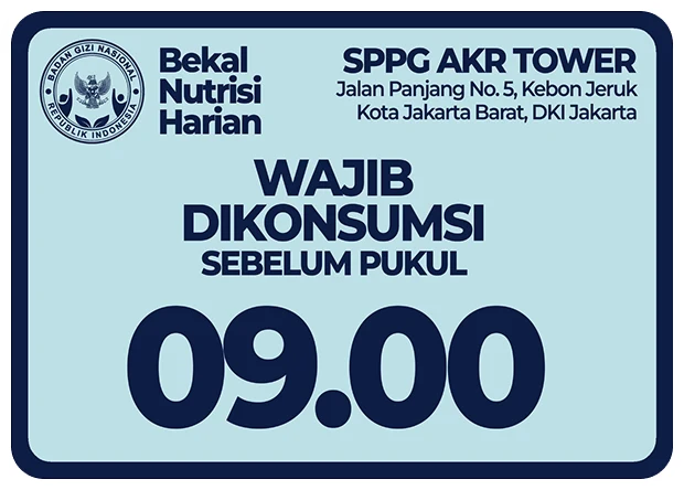 Contoh sticker label ompreng MBG ukuran 6 × 9 cm