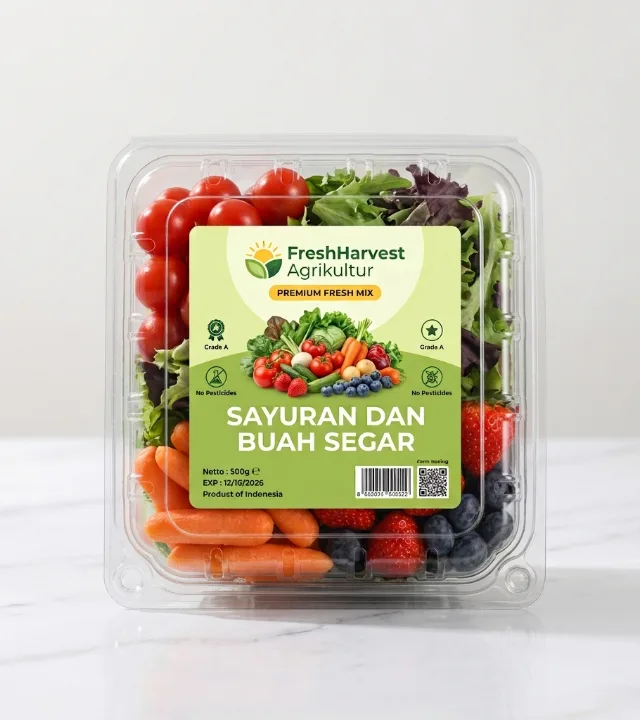 Contoh kemasan 2 dengan Sticker Label Agrikultur