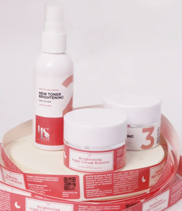 Contoh kemasan 8 dengan Sticker Label Kosmetik