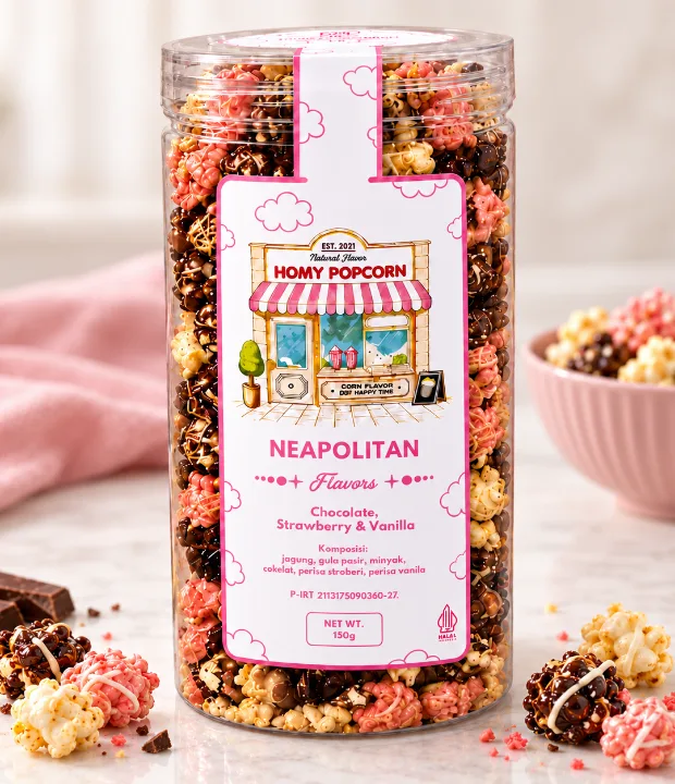 Contoh kemasan 5 dengan Sticker Label Makanan dan Minuman