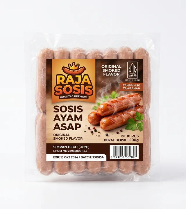 Contoh kemasan 3 dengan Sticker Label Frozen Food